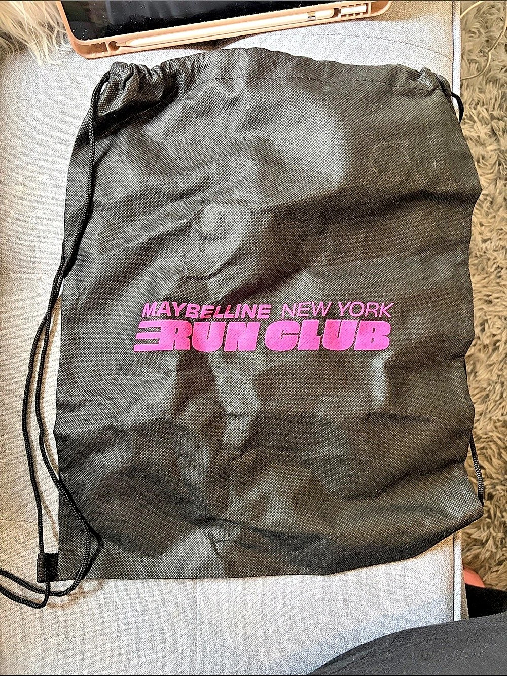 Maybelline New York Run Club Black Drawstring Backpack